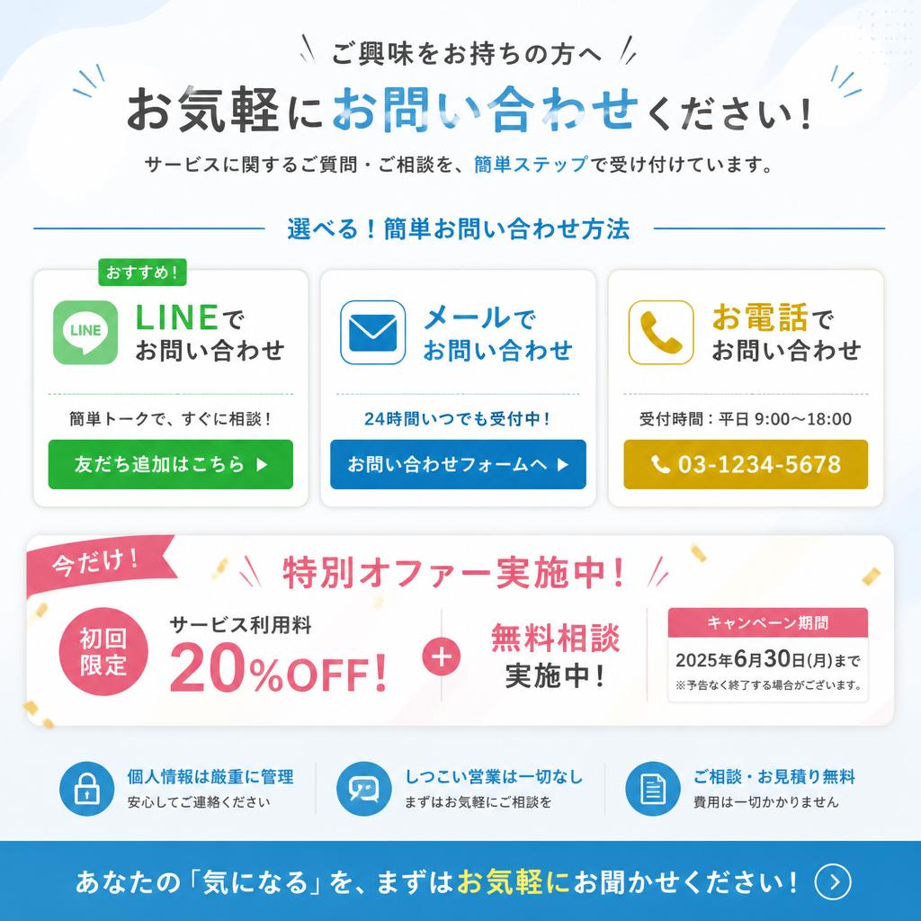 今すぐお問合せを！