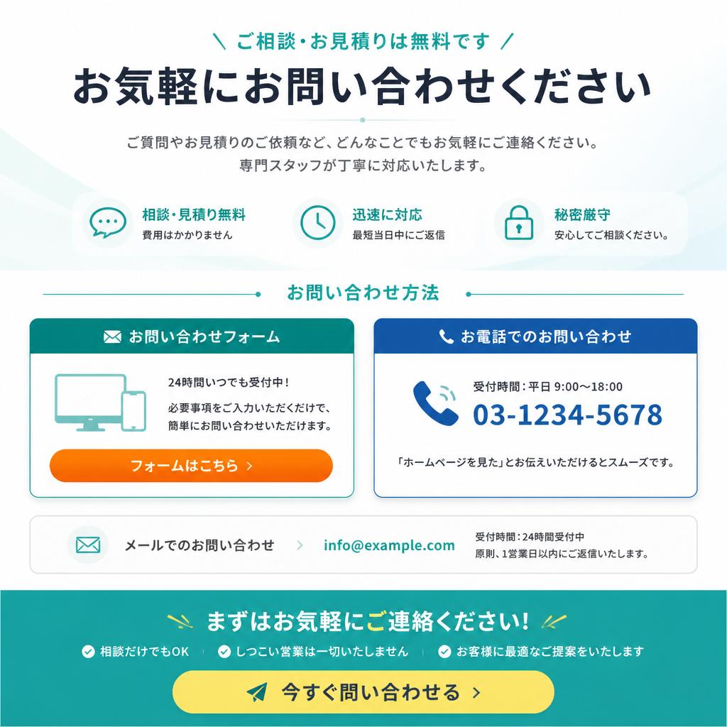 お問い合わせで安心を手に入れる
