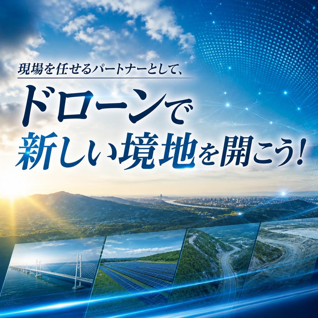 現場を任せるパートナーとして、ドローンで新しい境地を開こう！